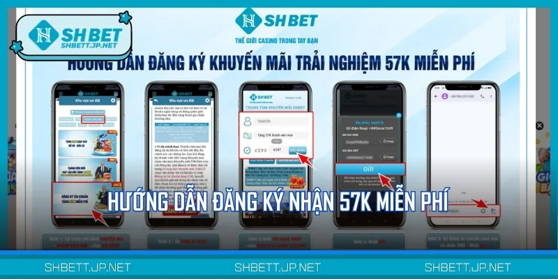 Hướng dẫn đăng ký nhận 57K miễn phí