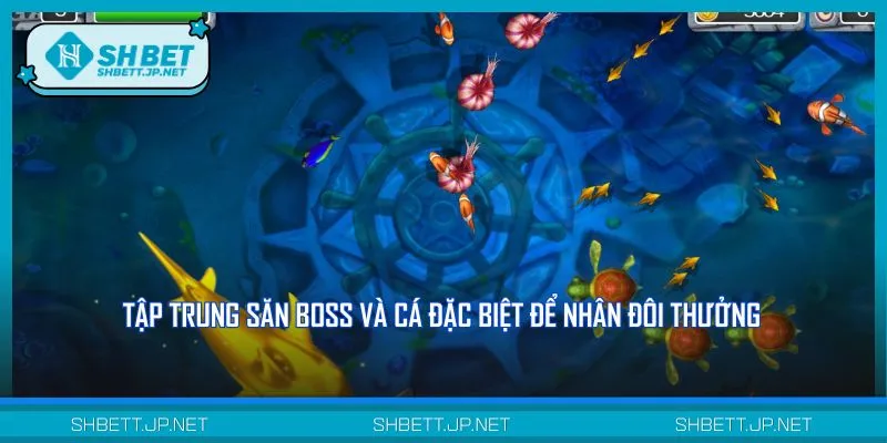 Ưu tiên săn boss khủng khi chơi bắn cá Rùa Xanh để thu xu khủng mỗi ngày