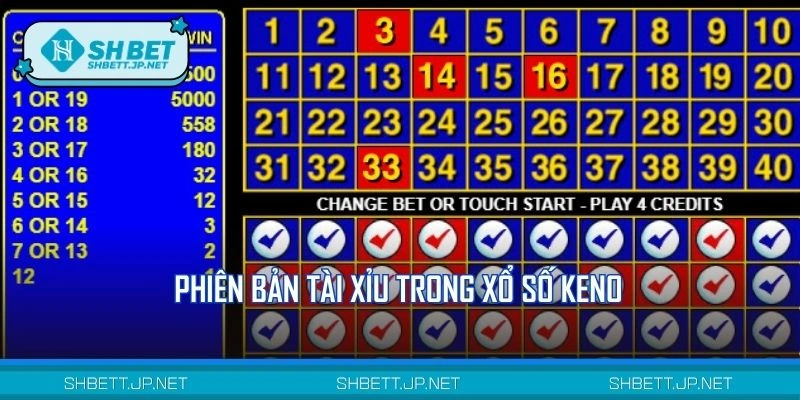 Phiên bản tài xỉu trong xổ số Keno